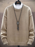 Men's Trendy Casual Knitted Crew Neck Pullover Sweater (Without Shirt)