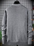 Men's Knit Cardigan Long Sleeves Crew Neck Sweaters, Preppy Clothes
