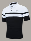 Men's Polo Shirts, Casual Striped Slim Fit Lapel Polo Shirt Best Sellers
