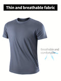 gbolsos  Ultralight Men's Crew Neck T-Shirt - Quick Drying, Sweat Absorbing, Breathable Sport Shirt For Fitness, Gym, And Running