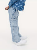 gbolsos  Kid's Wide Leg Jeans, Denim Cargo Pants, Boy's Clothes For All Seasons