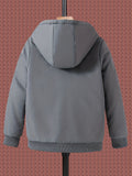 Boys Casual Non Stretch Hoodie, Fleece Zip Up Jacket, Kids Clothes For Fall Winter