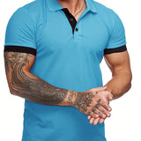 Men's Short Sleeve Casual Slim Fit Polo Shirts Basic Designed Classic Cut Cotton Shirts