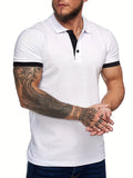 Men's Short Sleeve Casual Slim Fit Polo Shirts Basic Designed Classic Cut Cotton Shirts