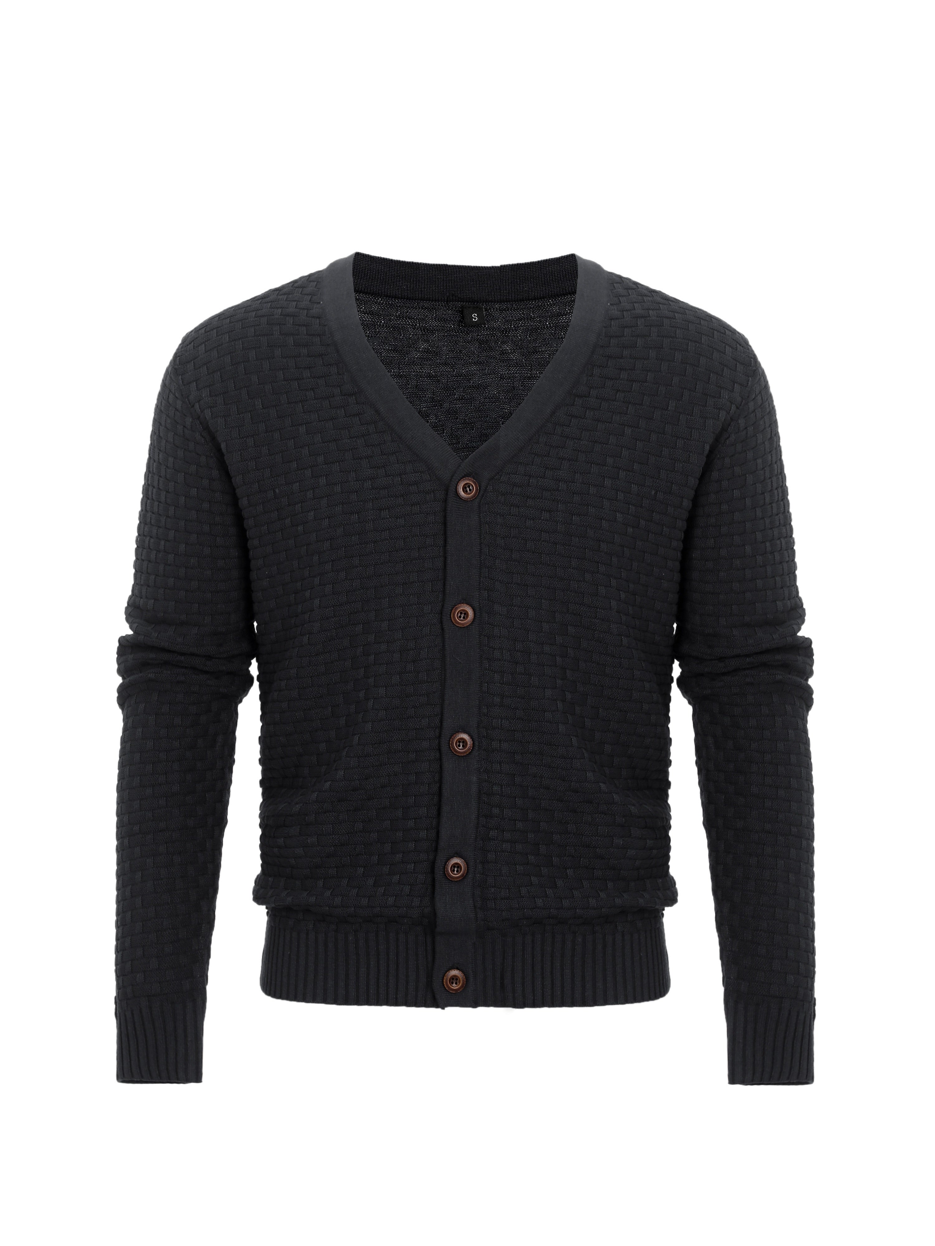 Men's New Knitted Sweater Cardigan Fashion Casual Men's V-neck Button Sweater Men