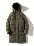 Men's Hooded Padded Jacket, Men Casual Padded Coat Windbreaker Zipper Pocket For Men Winter