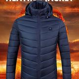 Lightweight Warm USB Heating Cotton Padded Coat, Casual Zip Up Lightweight Jacket Coat For Fall Winter