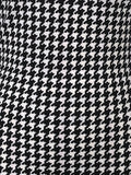 Houndstooth Print Splicing Dress, Elegant Bodycon Ruched Long Sleeve Dress, Women's Clothing