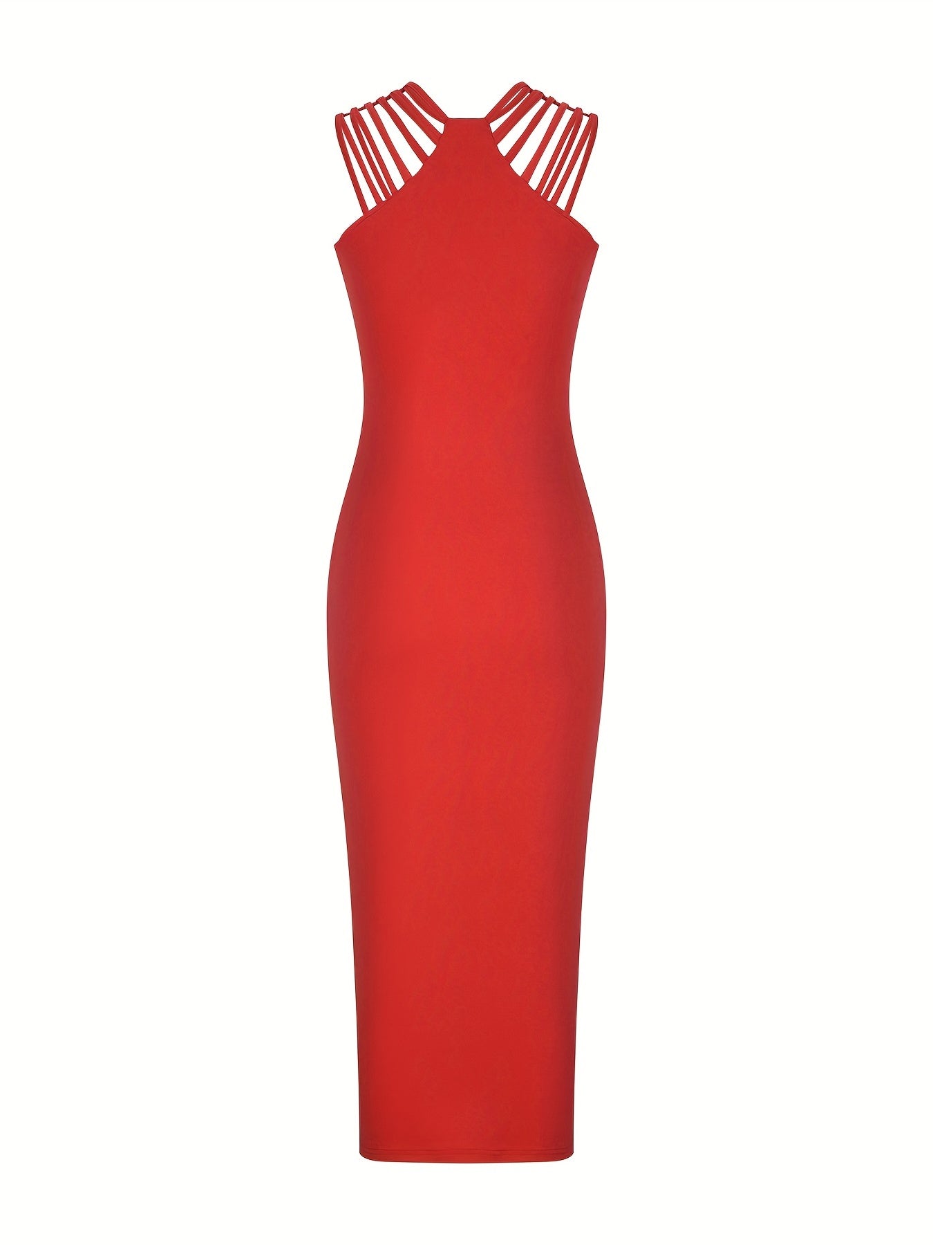 gbolsos  Spaghetti Split Thigh Dress, Sexy Bodycon Sleeveless Maxi Party Dress, Women's Clothing