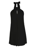 Solid Halter Neck Dress, Casual Sleeveless Backless Summer Dress, Women's Clothing