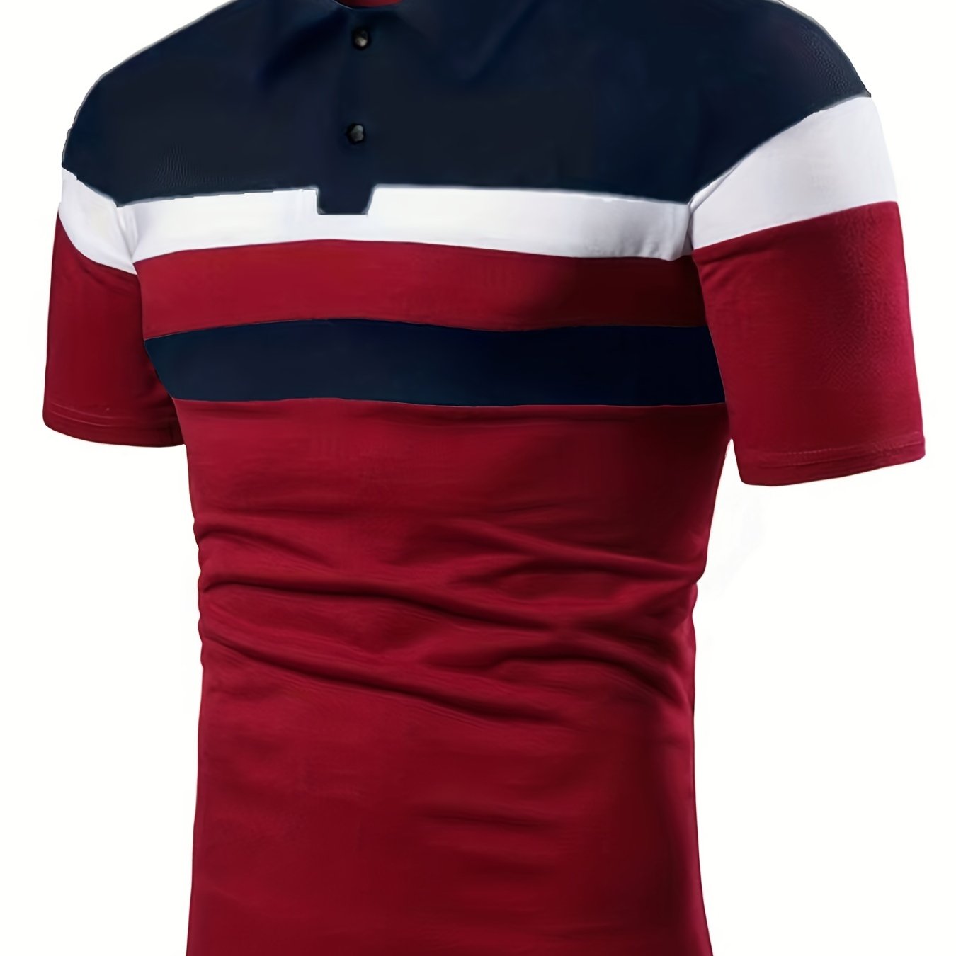 Men's Stripes Summer Polo Shirt Casual Slim Color Block Short Sleeve Shirts Vintage Breathable Patchwork T Shirts