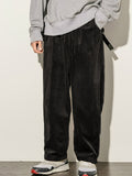 Loose Fit Corduroy Pants, Men's Casual Stretch Sweatpants For Spring Summer