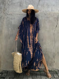 Bohemian Striped Elegant Beach Dress, Casual Every Day Vacation Dress For Spring & Summer, Women's Clothing