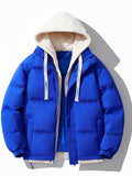 Men's Warm Thick Winter Jacket, Casual Hooded Jacket Cotton Padded Coat