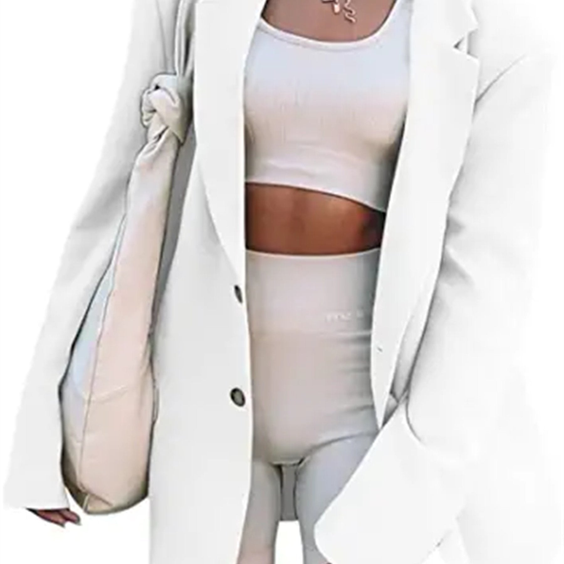 gbolsos  Women's Oversized Casual Blazer Lapel Long Sleeve Elegant Open Front Solid Work Jacket