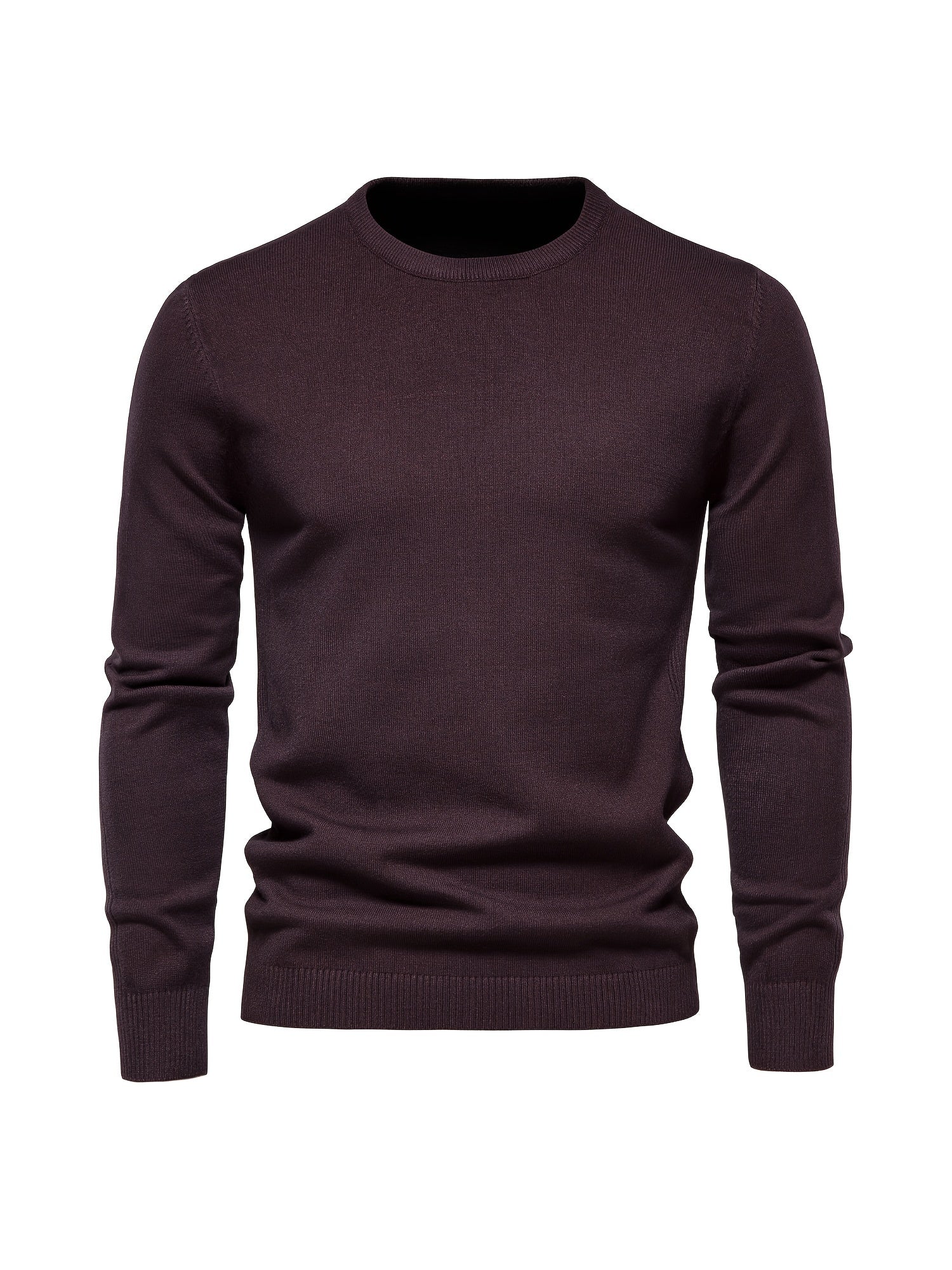 Men's Solid Color Crew Neck Slim Fit Knit Sweater
