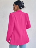 Solid Open Front Blazer, Casual Lapel Long Sleeve Blazer For Office, Women's Clothing