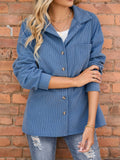 gbolsos  Solid Button Front Jacket, Casual Long Sleeve Jacket For Spring & Fall, Women's Clothing