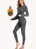 gbolsos  Thermal Underwear Set For Women Long Johns With Fleece Lined Long Sleeves Base Layer Set Top Bottom