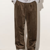 Loose Fit Corduroy Pants, Men's Casual Stretch Sweatpants For Spring Summer