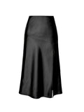 Split Hem High Waist Skirt, Elegant Solid Skirt For Spring & Summer, Women's Clothing