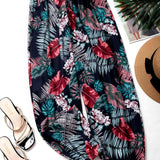 Floral Print Harem Pants, Casual Elastic Waist Summer Pants, Women's Clothing