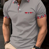 Men's Causal V-neck Button Up Short Sleeve Pockets Polo Shirts Men's Comfortable Tops For Summer