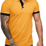 Men's Short Sleeve Casual Slim Fit Polo Shirts Basic Designed Classic Cut Cotton Shirts