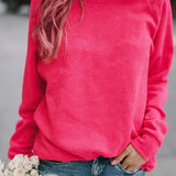 gbolsos  Solid Pullover Sweatshirt, Long Sleeve Crew Neck Sweatshirt, Casual Tops For Fall & Winter, Women's Clothing