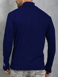 Men's Turtleneck Long Sleeve T-Shirt, Casual Stretch Sports Tops For Spring Fall