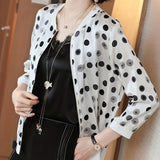 Stars Print Zip Up Lightweight Jacket, Casual Baseball Collar Long Sleeve Outerwear For Spring & Summer, Women's Clothing