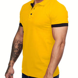 Men's Short Sleeve Casual Slim Fit Polo Shirts Basic Designed Classic Cut Cotton Shirts