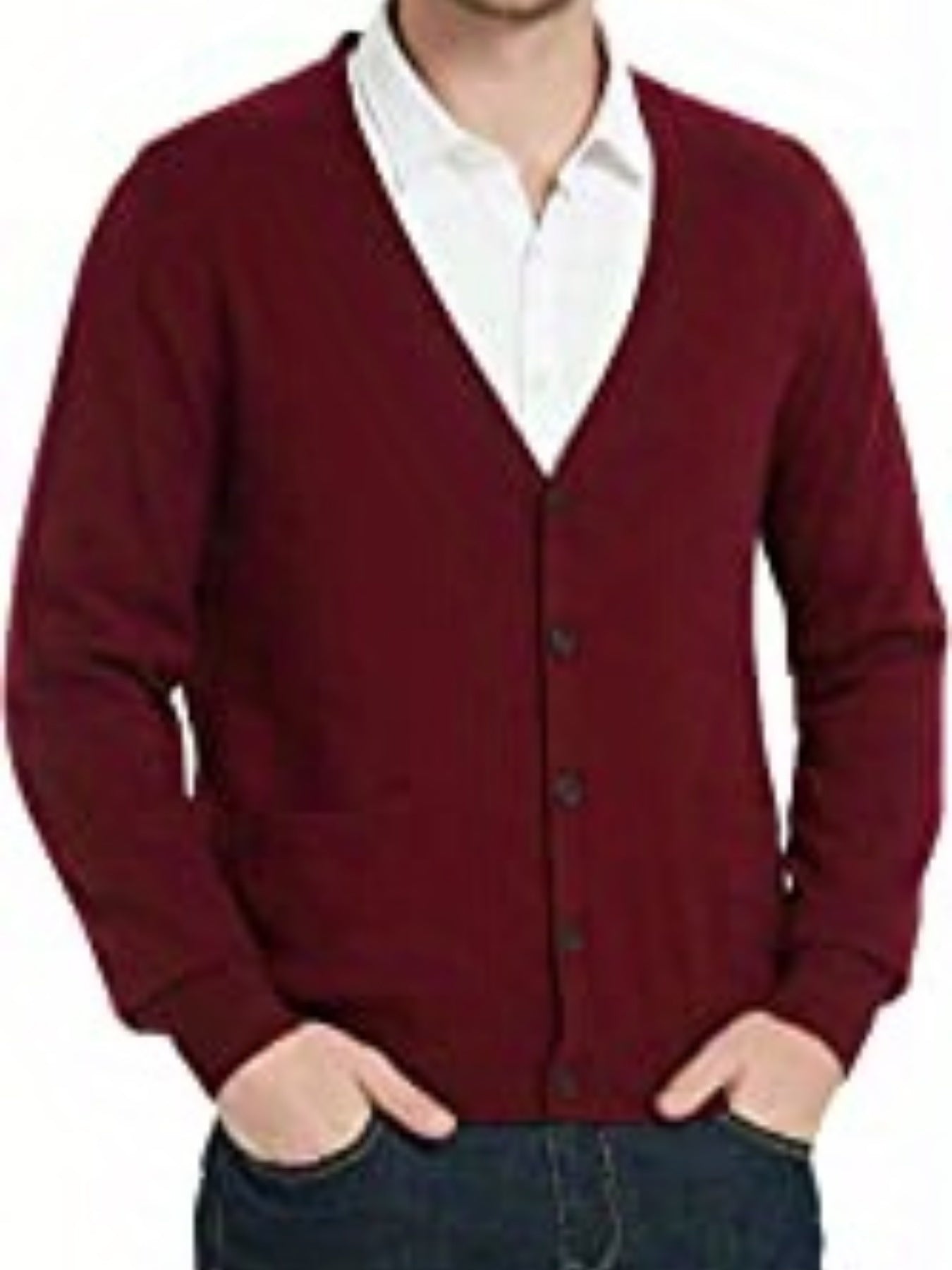 Men's Work V-neck Long Sleeves Button Cardigan Sweaters