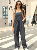elveswallet  Sleeveless Solid Overalls, Summer Casual Jumpsuit, Women's Clothing