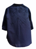 gbolsos Floral Embroidered Tunics, Boho Button Front V Neck 3/4 Sleeve Tunics, Women's Clothing