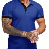 Men's Short Sleeve Casual Slim Fit Polo Shirts Basic Designed Classic Cut Cotton Shirts