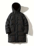 Men's Hooded Padded Jacket, Men Casual Padded Coat Windbreaker Zipper Pocket For Men Winter