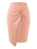 High Waist Stretchy Pencil Skirt, Work Business Solid Skirt, Women's Clothing