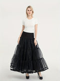 gbolsos  Pleated High Waist Skirts, Vintage Solid A Line Layered Skirts, Women's Clothing