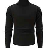 gbolsos  Men's Casual Knit Turtleneck Sweater For Autumn And Spring, Plus Size