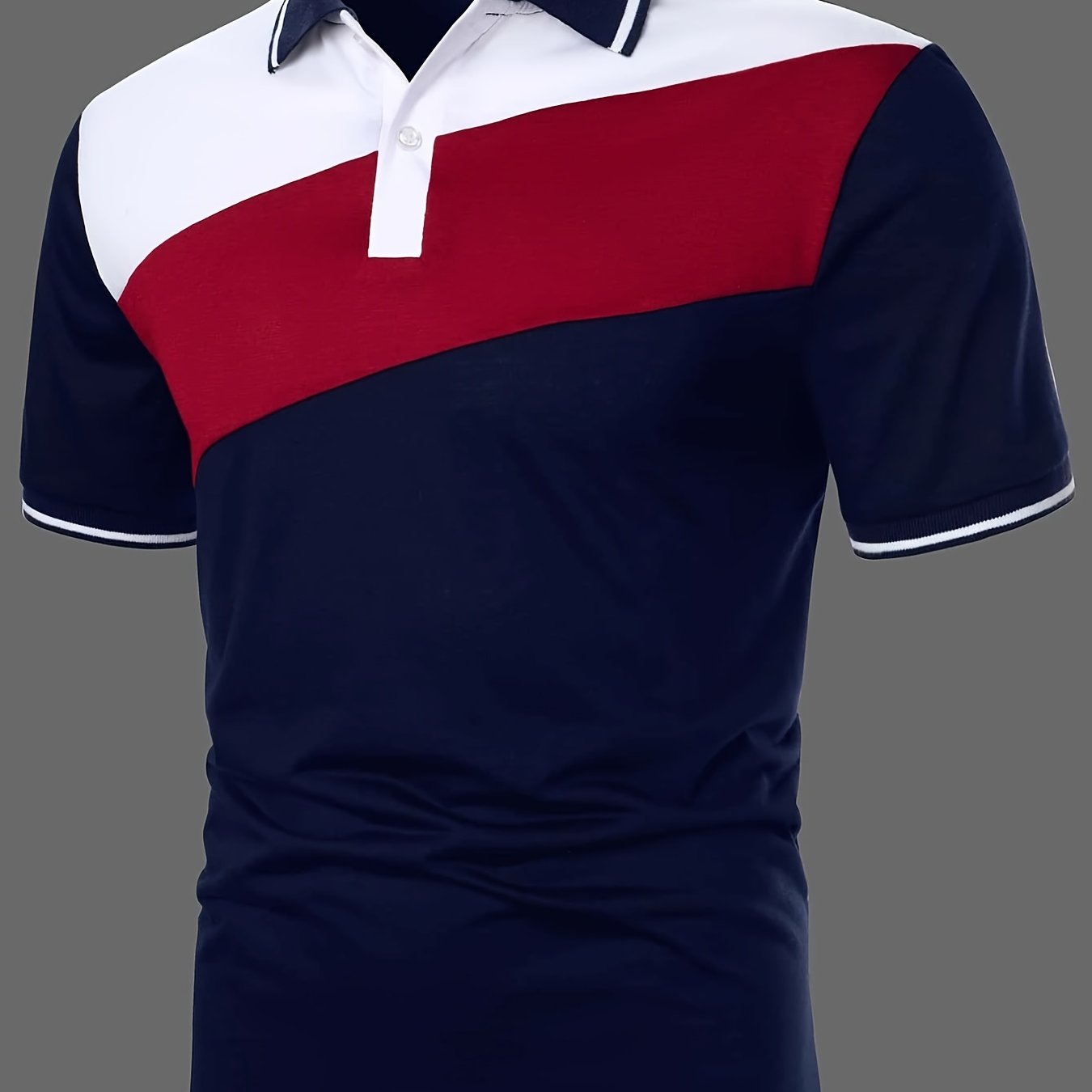 Men's Slim Casual Multi Color Striped Polo Shirt