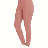 Casual High Waist Bottoms Leggings, Solid Elastic Fashion Long Leggings, Women's Clothing