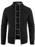 Two Sizes Smaller,  Men's Autumn And Winter Zipper Knitted Cardigan, Fleece Warm Sweater Jacket Best Sellers