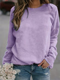 gbolsos  Solid Crew Neck Pullover, Casual Fashion Loose Long Sleeve Sweatshirt, Women's Clothing