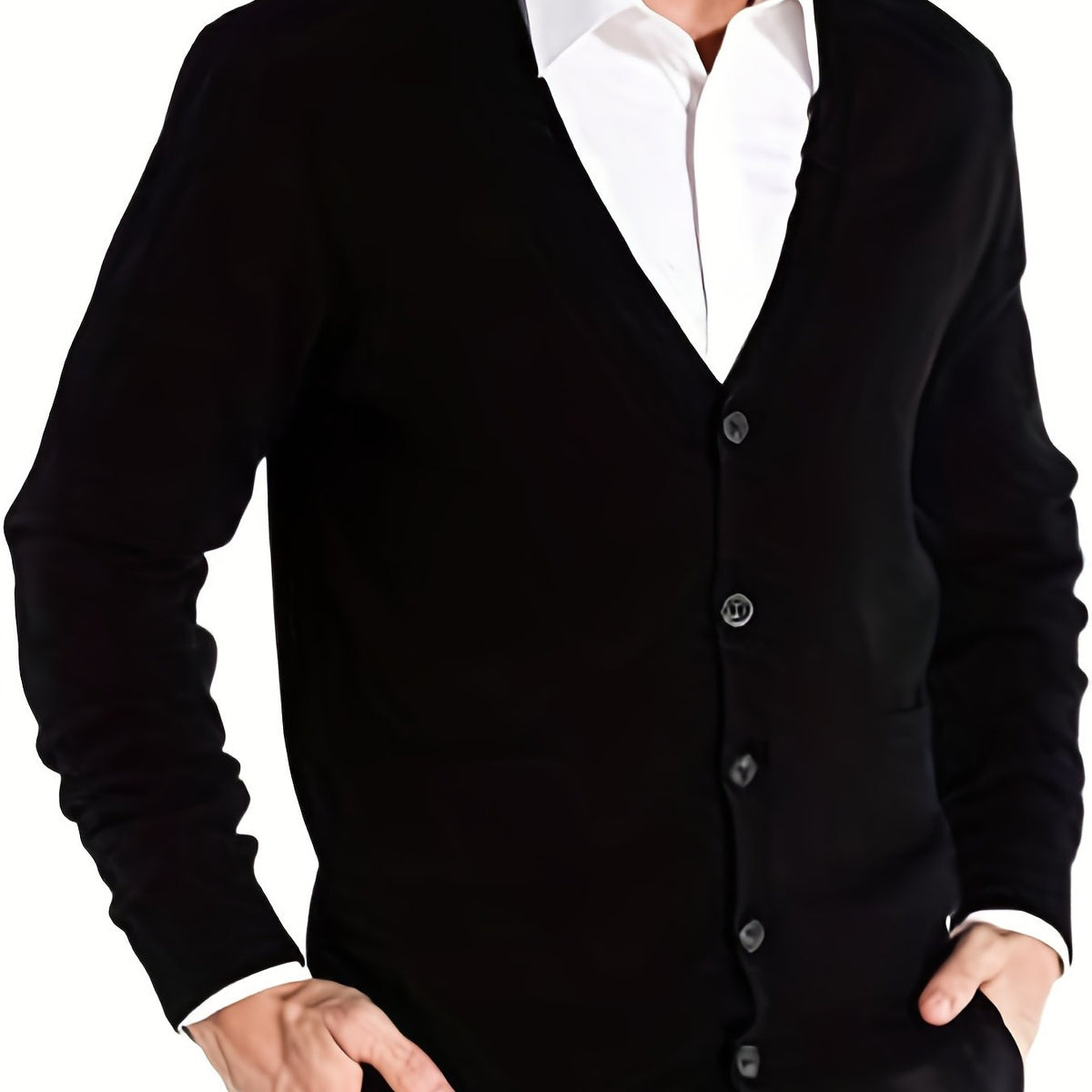 Men's Work V-neck Long Sleeves Button Cardigan Sweaters