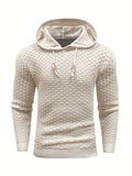gbolsos  Men's Solid Slim Fit Hooded Sweater For Spring & Autumn, Knit Pullover Sweater, Plus Size