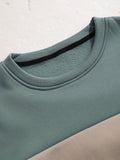 gbolsos  Colorblock Sweatshirt, Men's Casual Solid Color Slightly Stretch Crew Neck Pullover Sweatshirt For Spring Fall