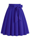 Retro A-line Skirt, Bowknot Front Skirt For Party, Performance, Every Day, Women's Clothing