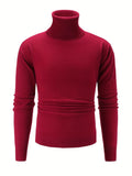 gbolsos  Men's Casual Knit Turtleneck Sweater For Autumn And Spring, Plus Size