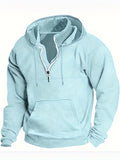 gbolsos  Men's Casual Pullover Hooded Sweatshirt With 1/4 Zipper